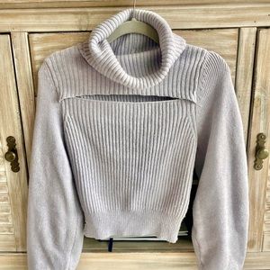Purple Free People Cowl Neck Sweater